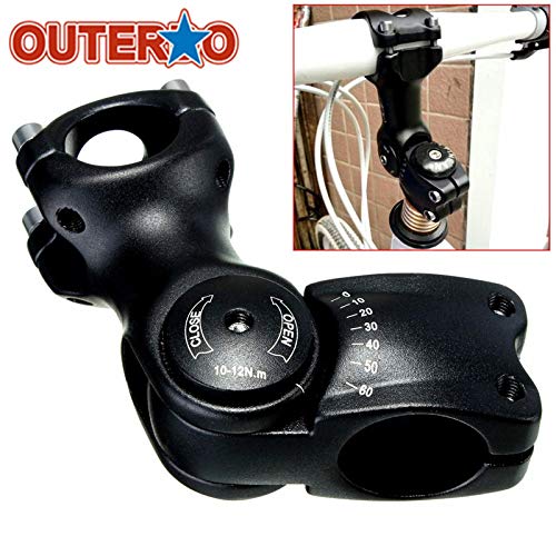 TINIX Bicycle Handlebar – 1pc 90mm Aluminum Alloy Adjustable 60 Degree Angle Bicycle Stem Riser Handlebar Headset Stem for Cycling Mountain Bike 1 PCs