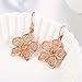 Silver Flower Dangle Earrings for Women Teen Girls Flower Drop Earrings Plated Sterling Silver by DreamSter (18K Rose Gold Plated)…