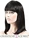 Chantiche New Style Short Bob Light Yaki Human Hair Wigs With Straight Bangs Natural Looking 100% Indian Remy Hair Glueless None Lace Replacement Wigs For Women 14 Inch #1B