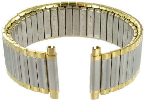 18-22mm Extra Long Straight End Speidel Twist-o-flex Gold and Silver Tone Stainless Steel Watch Band Regular 152DTXL