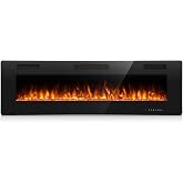 Antarctic Star 42 Inch Electric Fireplace in-Wall Recessed and Wall Mounted, Fireplace Heater and Linear Fireplace with Multicolor Flame, Timer, 750/1500W Control by Touch Panel &amp; Remote