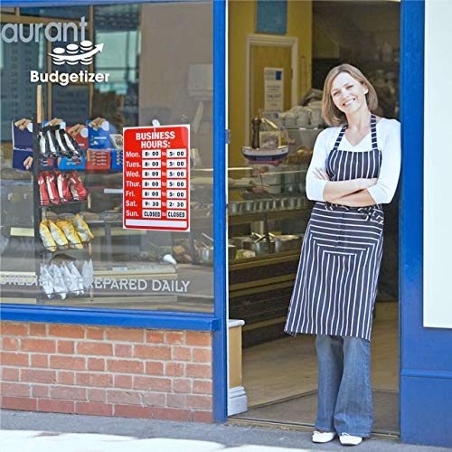 Business Hour Open Closed Sign - Bundle of Office Hours Sign Will Return Clock with Suction Cups for Door Window Businesses Stores Restaurants Bars Retail Barbershop Salon Shops (Business Hours)