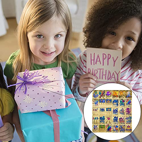 Golden Pokemon Cards 58 pcsTCG Gold Cards，Rare Cards GX Rare V Series CardsVmax GoldFoil Cards- for Kids, Fans & Collectors