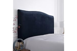 CAMZ Velvet Bed Headboard Cover for Queen King Full Size, Stretch Headboard Slipcover Soft Dustproof Protector Cover Bed Head Cover for Bedroom (Blue,King Headboard Length 75-83in)