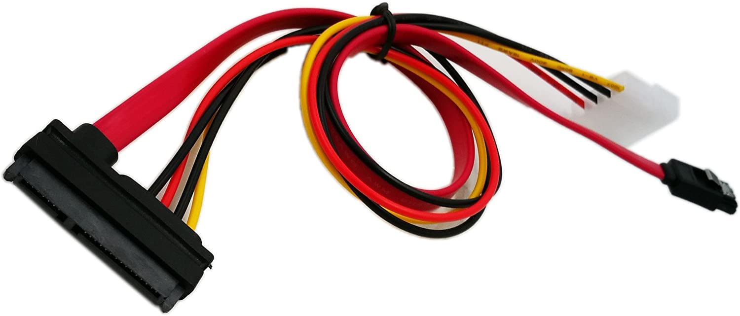 zdyCGTime 15-Inch SATA Serial ATA Data and Power Combo Cable(SATA22Pin TO data+Power)