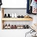 Shoe Slots Organizer Rack for Storage: Adjustable Double Slot Space Saver Stackers for Shoes - Set of 8 Compact Shoe Stacker Organizers and a Hanging Scarf / Belt Holder for Easy Closet Organization
