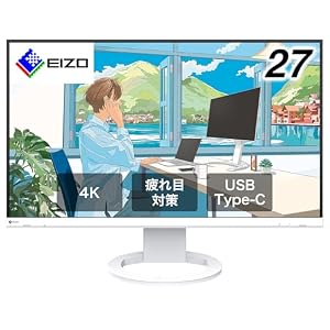 EIZO 疲れ目軽減モニター FlexScan EV2740S-AMZWT 27型4K・USB Type-C・ホワイト