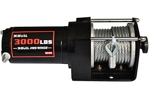 X-BULL 12V Electric Winch Wireless Remote High Load Capacity Steel Cable and Synthetic Rope Winch (3000LBS, Steel Cable)