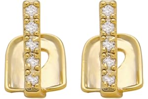 Retzjorv 2 Pcs 18K Gold Plated Hip Hop Teeth Grillz Caps Iced Out CZ Gap Grillz Single Tooth Top or Bottom Grills for Your Teeth Grillz Set for Men Women