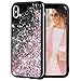 Caka iPhone XS Max Case, iPhone XS Max Glitter Case Starry Night Series Fashion Luxury Bling Flowing Liquid Floating Sparkle Glitter Girly Cute Soft Black Case for iPhone XS Max (6.5 inch) (Rose Gold)