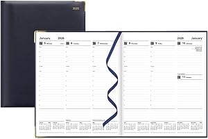 Letts of London® 2026 Classic Weekly Appointment Book and Planner, 12 Months, January to December, Gold Corners, Quarto Size,