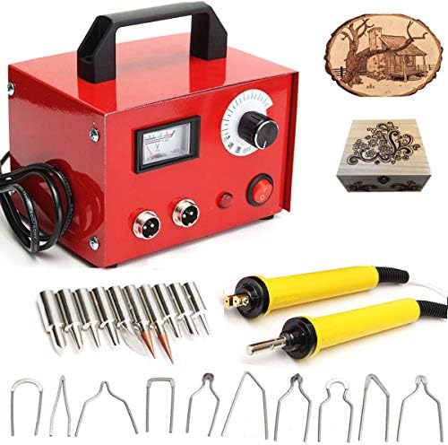 Gourd Wood Pyrography Crafts Kit,110V 100W Multifunction Pyrography Machine Wood Burning Tools, 20Pcs Pyrography Nib, Dual Temperature Adjustable Pyrography Pen for Carving/Embossing/Soldering
