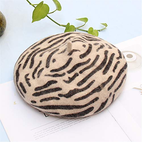 CapsA Winter Warm Beret Hat Leopard Print Beret Cap French Style Painter Hat Cap Party Top Hat Cap for Women Girls Lady
