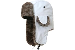 LLmoway Trapper Hat Warm Faux Fur Winter Hat with Ear Flaps Windproof Waterproof Snow Ski Hats for Men Women Cold Weather