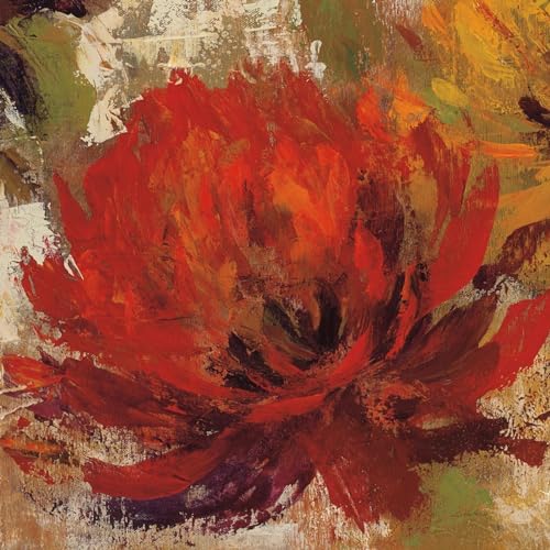 ART.COM Wall Art Print Fiery Dahlias II Crop by Silvia Vassileva, 16" x 16"