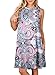 ZESICA Women's Summer Sleeveless Damask Print Pocket Loose T-Shirt Dress Pink Floral XX-Large