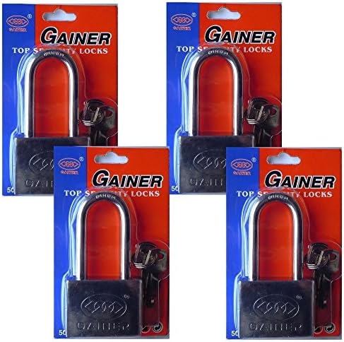 Liebao Heavy Duty 50mm Padlock with 2 inch Shackle and 3 Keys (4 Pack)