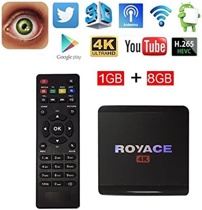 android 6.0 tv box,royace r1 4k tv box with Built-in Rockchip Quad Core 1GB RAM/8GB ROM, SMART TV BOX SUPPORTS Ultra HD Game Player for TV Entertainment