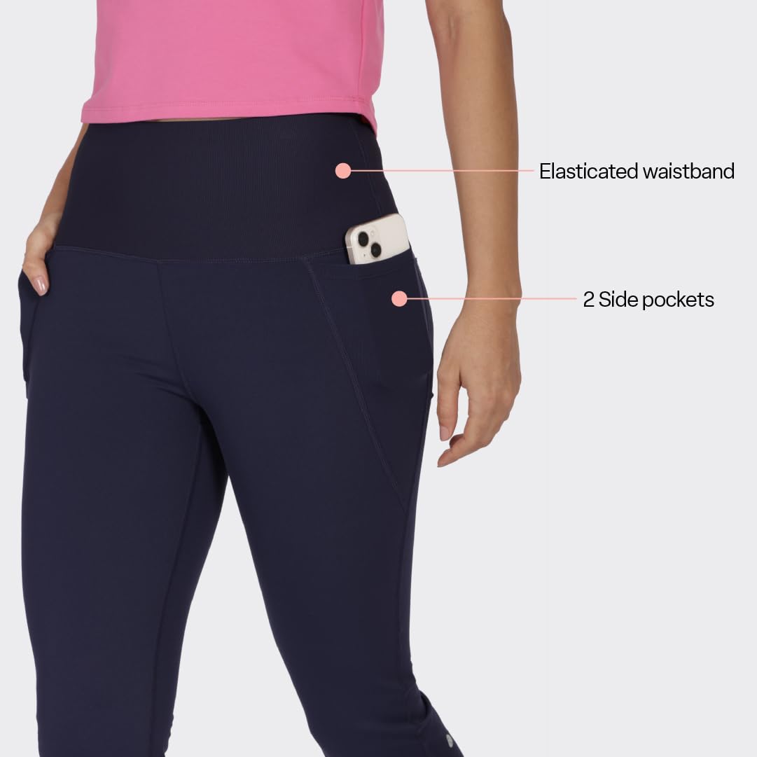 BlissClub Ultimate Flare Pants for Women Upto 5'4 ft | Ribbed Waistband, 4 Pockets | High Waist Trousers and Formal Pants for Office wear 3