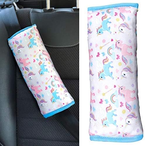 HECKBO magic unicorn car seatbelt pillow for children, machine washable
