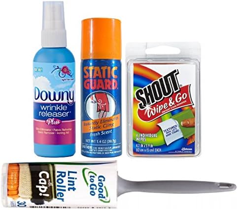 Wardrobe Laundry Travel Essentials Pack (Static Guard, Downy Wrinkle Releaser and Shout Wipes)