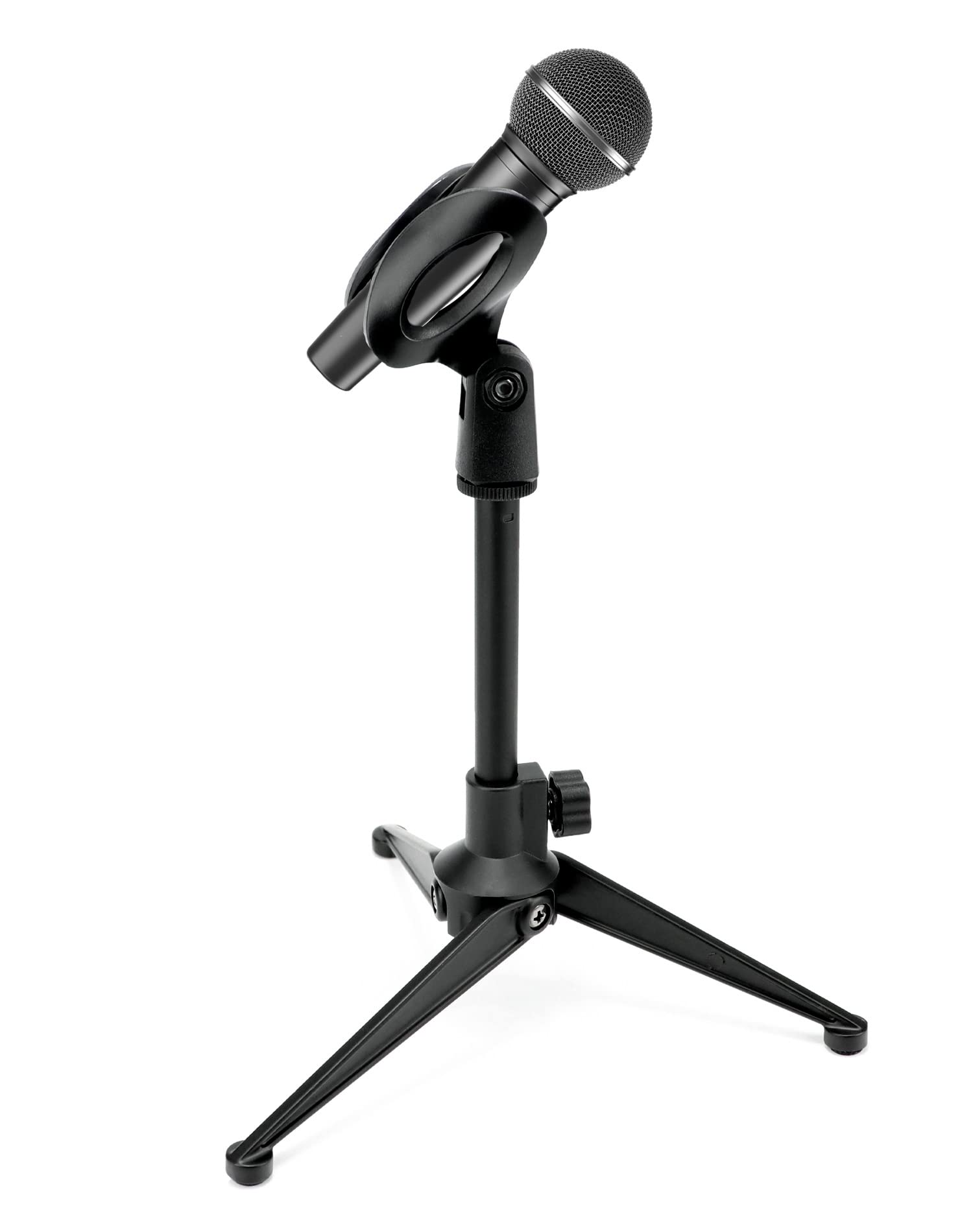 QWORK® Desktop Microphone Stand, Extendable Microphone Tripod Stand, Adjustment range 18-25cm, Foldable, Compatible with most microphones