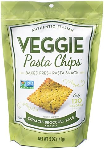 Pasta Chips, Spinach, Broccoli, Kale &amp; Sea Salt, 5 Ounce (Pack of 12)