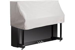 Mooson Piano Keyboard Cover Keep Your Upright Piano Safe with Our Dust Cover Cloth (White)