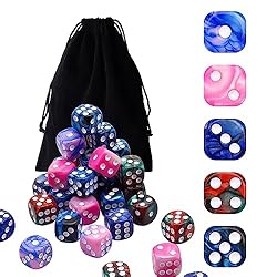 AUSTOR 50 Pieces Dice Set 6 Sided Game Dice 5 Two