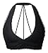 Camellias Women's Unpadded Sexy Strappy Bralette Bustier Floral Lace Crop Top Sheer Neck Style Bra