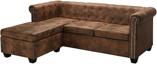 Tidyard Canape Chesterfield En Forme De L Canape D Angle