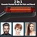 MoKasi Beard Straightener Brush for Men - 2 in 1 Electric Hair Beard Straightening Heat Brush Multifunctional Ionic Styling Hot Heated Comb with Ceramic Protection/Anti-Scald for Buddy Home Travel