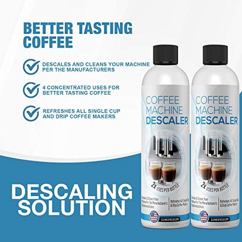 (4 Use 2 Pack of 2 Use Bottles) Liquid Descaling Solution for Keurig