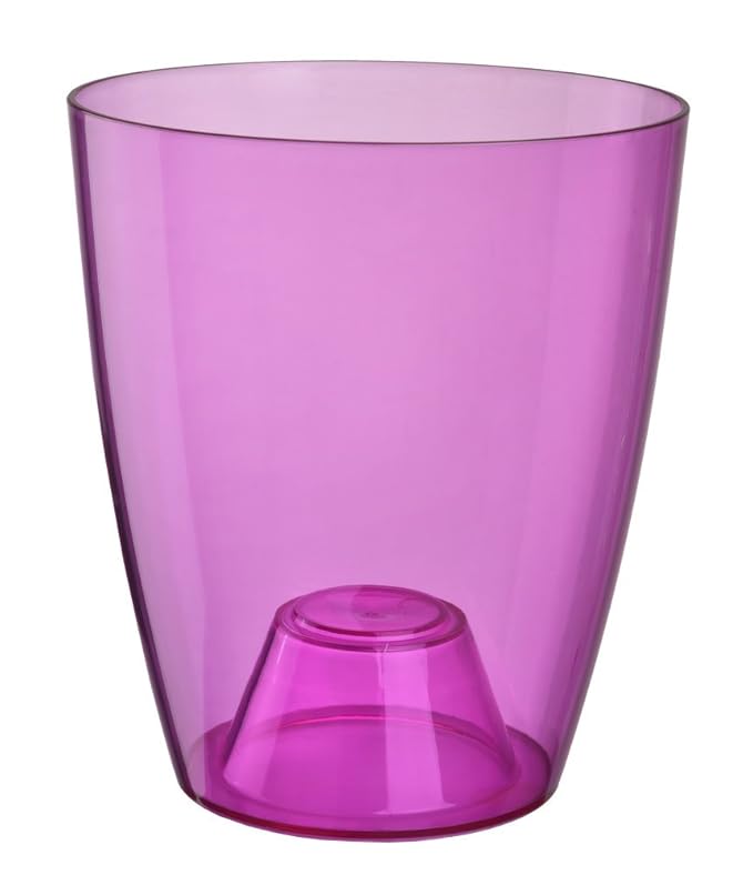 Erhard-Trading Orchideentopf Ornella Blumentopf Übertopf 15cm transparent Violett