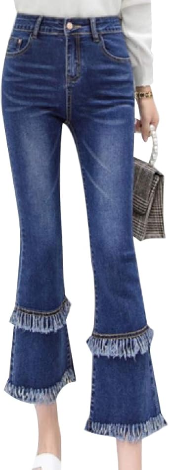 womens fringe bottom jeans