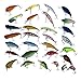 APG 30pcs 3D Eyes & Bright Color Crankbait Assorted Fishing Lures Spinner Baits Fish Hooks Tackle