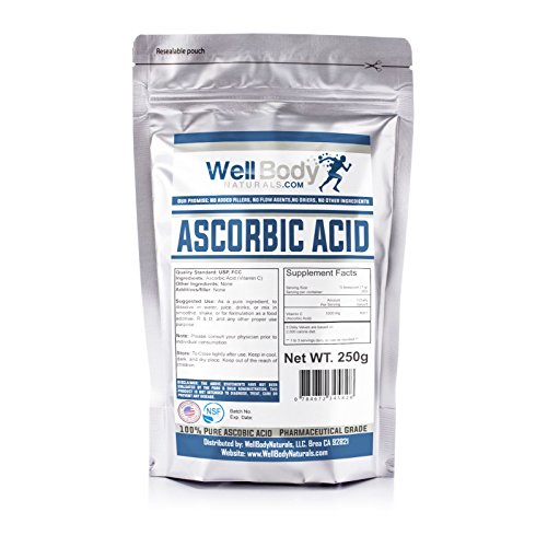 WellBodyNaturals Pure Ascorbic Acid (Vitamin C) Powder (250 grams)