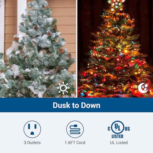DEWENWILS Light Timer Outdoor for Christmas Weatherproof with 2 FT