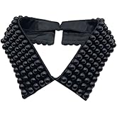 Statement Necklace for Women Girls Simulated Pearl Beaded Bib Detachable False Collar Choker Necklaces Clothing Accessory