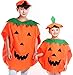 Halloween Pumpkin Costume Set for Family Parent Kids Orange Pumpkin Cosplay Suit Hat School Party Children Clothing Clothes Accessory (Adult Size (for Height 59''-71''))