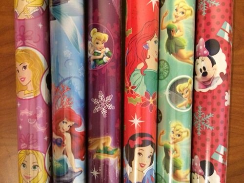 4 PACK: Disney PRINCESS & MINNIE MOUSE Christmas Wrapping Paper (ROLLS MAY VARY)