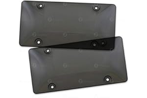 Zone Tech Clear Smoked Unbreakable License Plate Shields 2-Pack Quality Novelty/License Plate Clear Smoked Unbreakable Bubble