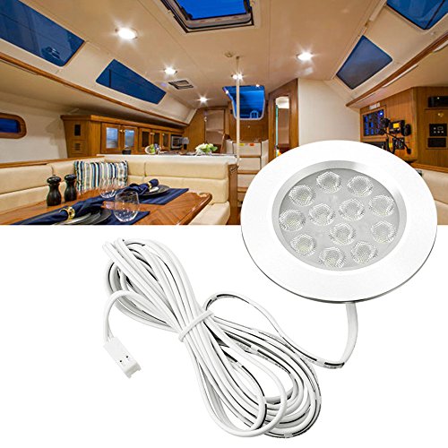 WarmCare 12V LED RV Ceiling Dome Light Interior Lighting Downlight for Trailer Camper Motorhome Sailboat Yacht White 4Pcs - Thumbnail 6