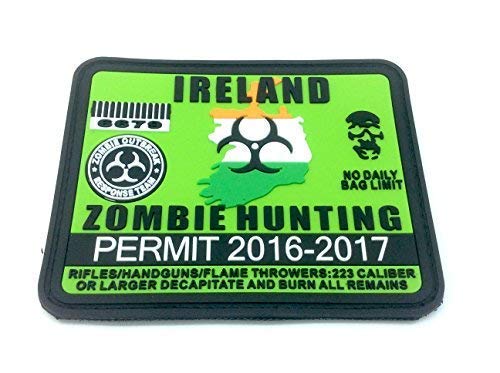 Ireland Irish Zombie Hunting Permit Airsoft PVC Patch