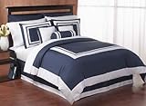 Navy Hotel Spa Collection Duvet Comforter Cover 6 piece Set