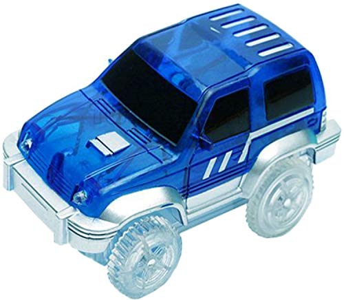 [3-Pack] Track Replacement Race Cars Toy w/ 5 LED Lights | Glow in The Dark | for Independent & Track Play | Track Accessories Compatible with Most Tracks for Boys and Girls