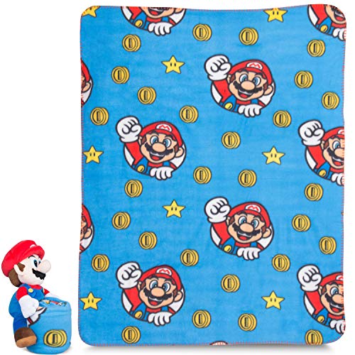 Franco Kids Bedding Soft Plush Throw and Hugger Pillow Set, 40" x 50