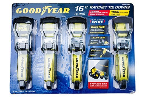 GoodYear Comercial Grade 16 Foot 8 Piece Ratchet Tie Down Straps