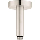 hansgrohe Raindance E Replacement 3-inch Modern Showerarm in Brushed Nickel, for Ceiling Mount Showerhead, 27393821