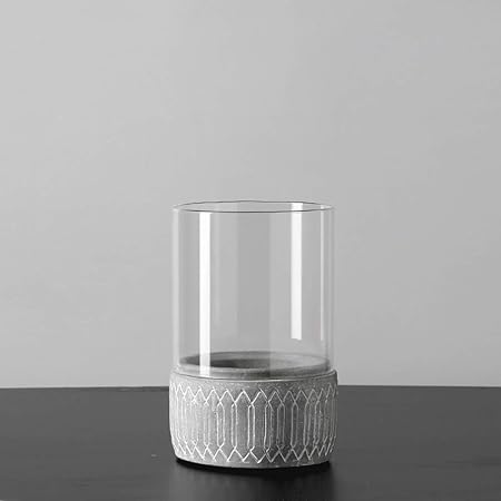 Candelabro Retro de Cristal de Cemento, 14 cm, Adornos de decoración